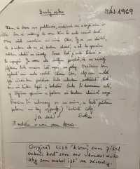Vysvetľujúci list otcovi pri krádeži auta na prvý pretek, máj 1969