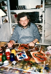 Ivo in the studio in his apartment in Gottwaldov, mid-1990s