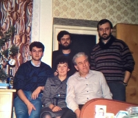 The family, left to right: Drahoslav, Ivo, Zdeněk; mother Silvie, father Zdeněk, 1985
