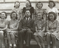 The end of the school year 1941, Marta Grusová sitting second from the left