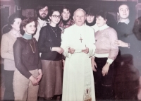 Vladimír Koronthály and his wife Markéta at the audience with John Paul II.