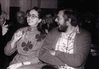 Markéta Koronthályová with her husband at the St. Nicholas Day celebration in Litoměřice
