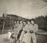 Marta Grusová, then Dostálková with friends, second from the left, 1941