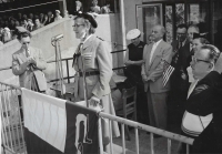 Marie Provazníková, Chief of the Czechoslovak Sokol Headquarters abroad, All-Sokol Meeting in Vienna in 1956