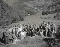 Sokol team on a trip in Austria during the 1956 meeting, photo by Tony Vecera