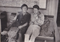 Witness (right) with a friend, 1960s