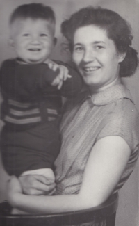 Witness's sister Marta with son, late 1950s
