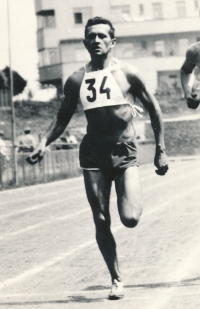 Josef Staněk at athletic competitions, Prague, 1960