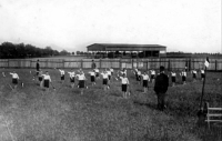 Children's exercise in Štěpánkovice, probably Hitler Youth, 1940s