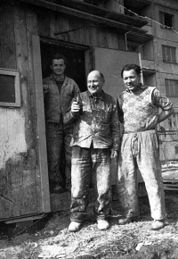 Vilém Lasák (left) working at Bytostav