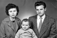 Vilém Lasák with wife Hilda and son Jiří, 1960