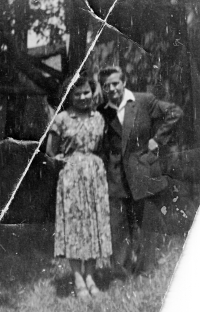 Vilém Lasák with his future wife Hilda Bitomská, 1957