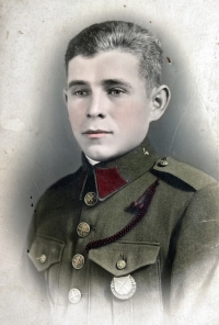 Adéla Lasáková's uncle Josef Flaška in Czechoslovak military uniform, 1930s