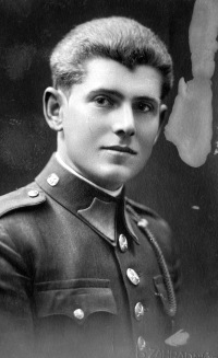 Adéla Lasáková's uncle Josef Flaška in Czechoslovak military uniform, 1930s