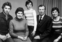 Adéla Lasáková with husband and children, 1970s