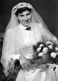 Adéla Lasáková's wedding photo, 1956