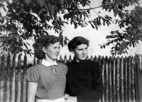 Adéla Lasáková (right) with friend, 1950s