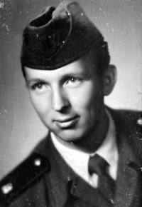 Adéla Lasáková's husband Jiří Lasák in Czechoslovak People's Army uniform, 1950s