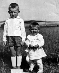 Adéla Lasáková's son Jiří and daughter Jana, early 1960s