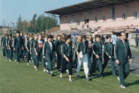 Josef Švehla (in the foreground) during the athletics competition