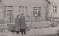 Josef Švehla in front of his house in Těnovice