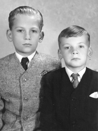 Left Milan Weber with his brother Vladimír, Ostrava, May 1952
