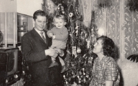 Miroslav Drábek with his parents, Ostrov nad Ohří, Christmas 1965
