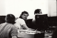 Miroslav Drábek during the recording of "Folk Easter", Kulturní dům Ostrov nad Ohří, 1987