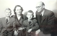 Miroslav Štrobl with his family as a child, 1950s