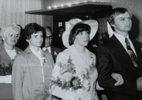 Wedding photograph of Vera Pošelužná; 1976