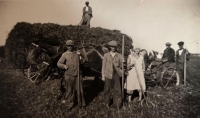 Marie Šteflová's parents at work in the field