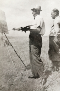 Painter Vincenc Beneš with Václav Vodák