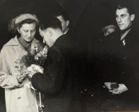 Marie Šteflová at her wedding, 1955