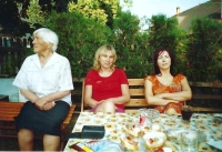 Vladimir Kučera's mother with his daughters Pavlína and Jitka, 2006