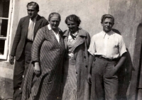Left to right: Jan Prokop, his mother, his sister and his brother in Nezdice
