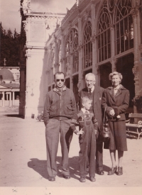 From the left: stepfather Vladimír Formánek, brother Jaromír, grandfather Rudolf Tuna and mother Jarmila Formánková in the 1950s