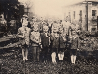 First Holy Communion of brother Edgard (first from left in front), Bernartice 1952