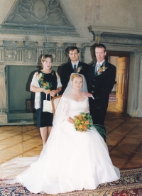 Jana Poláková and Pavel Polák's wedding photo, Nelahozeves Chateau, 2002