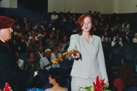 Jana Poláková during graduation ceremony, Brno, 2001