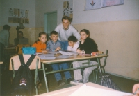 Hasan Zahirovic as a class teacher in Zenica, 1999