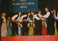 Hasan Zahirovic at a folklore performance in Brčko, third from the right, 1991