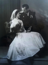 Mrs and Mr Valášeks' wedding photo, 1956