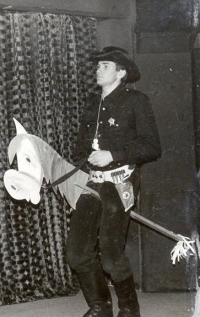 Michal Hecht at an amateur theatre performance in Pilsen, 1980
