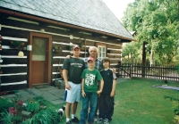 Vladimír Kučera with his grandsons Petr, Ondřej and Martin, 2009