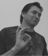 Michal Hecht during a solo pantomime performance, 1990s
