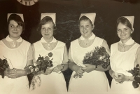 Zdeňka Dvořáková - graduation ceremony at the Secondary Medical School in Mladá Boleslav, 1960s