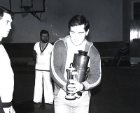 Václav Scheiner with the winning cup, 1970s