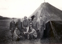 American soldiers in the meadows near Borovy, summer of 1945