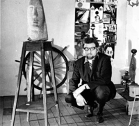 In his studio in a former dressing room, 1960s