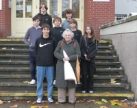 Bena Havlů (Božena Kubicová) with the student team for Stories of Our Neighbours, 2023